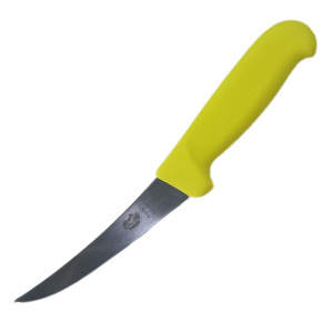 Нож кухонный Victorinox Fibrox (5.6618.12) стальной обвалочный лезв.120мм прямая заточка желтый