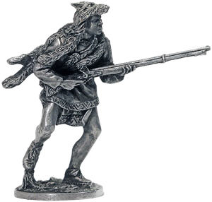 Солдат олово пеший WW-28 Индеец с ружьем