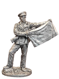 Солдат олово пеший WW2-36 Старшина 1-й статьи с флагом ВМФ, 1941-43 гг. СССР