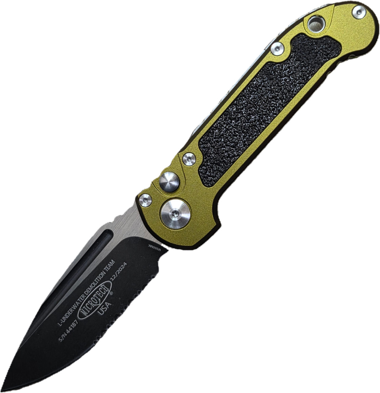 Нож реплика Microtech LUDT, полусеррейтор, алюм.золотой 
