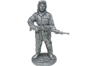 Солдат олово пеший WW2-13 Танкист, стрелок-радист с пулемётом ДТ. 1943-45 гг. СССР