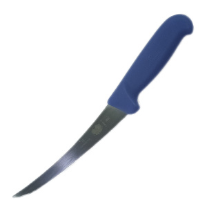 Нож кухонный Victorinox Fibrox (5.6602.15) стальной обвалочный лезв.150мм прямая заточка синий