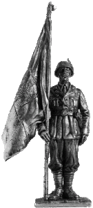 Солдат олово пеший Misc102 Итальянский знаменосец, альпийской дивизии 1942г