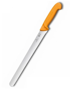 Нож кухонный Victorinox Swibo (5.8443.30) стальной универсальный лезв.300мм серрейт. заточка оранжев