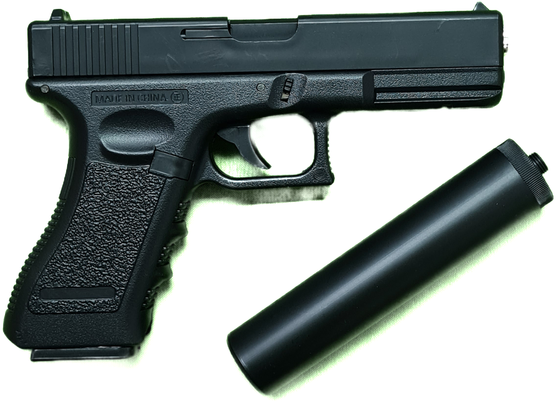 Игрушка Пистолет с пульками Glock с глушителем Q.1C