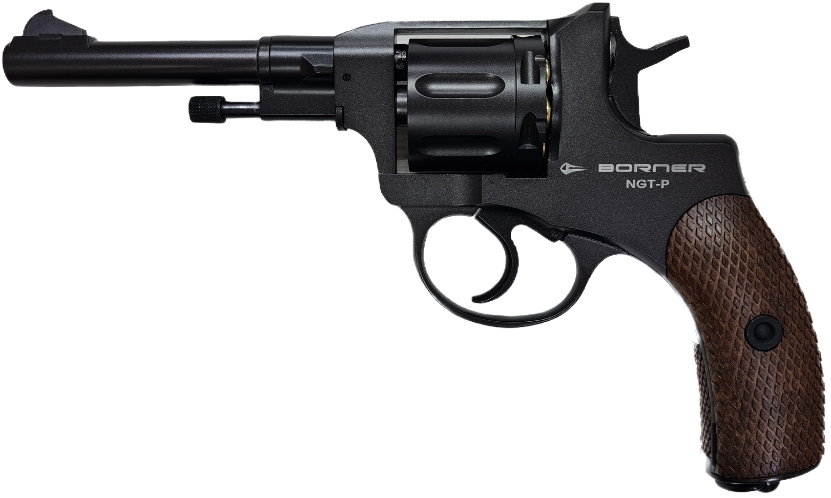 Пистолет пневматический BORNER NGT-P Black, кал. 4,5 мм/пулевой, револьвер, 7 фальшпатронов