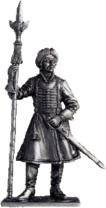 Солдат олово пеший R229 Обер-офицер Преображенского полка, 1698-1702 гг. Россия