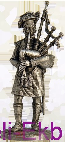 Солдат олово пеший NAP-04 Волынщик 92-го (Гордона) шотландского полка. Великобритания, 1815 г.