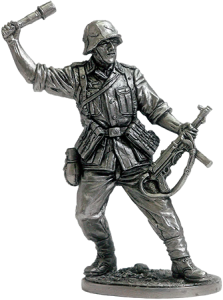 Солдат олово пеший WW2-44 Автоматчик с гранатой, Вермахт (Германия). 1942-45гг.