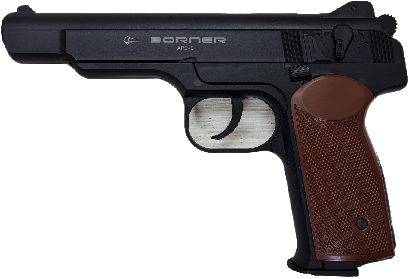 Пистолет пневматический BORNER APS-S Black, кал. 4,5 мм (пластик)/BBs