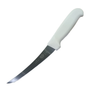 Нож кухонный Victorinox Fibrox (5.6607.15) стальной обвалочный лезв.150мм прямая заточка белый