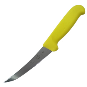 Нож кухонный Victorinox Fibrox (5.6608.12) стальной обвалочный лезв.120мм прямая заточка желтый