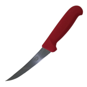 Нож кухонный Victorinox Fibrox (5.6611.12) стальной обвалочный лезв.120мм прямая заточка красный