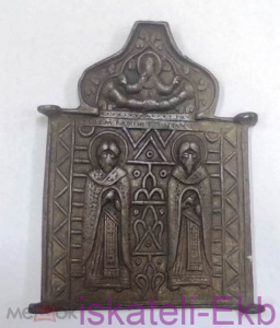 Икона, часть складня, центральная часть, святители Власий и Афанасий